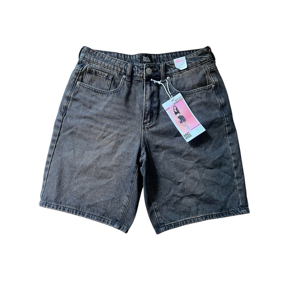 Simple Society Women's Mid Rise Baggy Bermuda Shorts Size 28